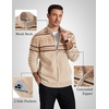 image:imageCOOFANDY Mens Full Zip Cardigan Sweaters Mock Neck Knitwear with Pattern  Solid and Fair Isle fall winter 2026 relaxedfit business casual S3XLKhaki Fair Isle