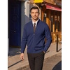 image:imageCOOFANDY Mens Full Zip Cardigan Sweaters Mock Neck Knitwear with Pattern  Solid and Fair Isle fall winter 2026 relaxedfit business casual S3XLNavy Blue
