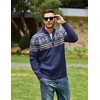 image:imageCOOFANDY Mens Full Zip Cardigan Sweaters Mock Neck Knitwear with Pattern  Solid and Fair Isle fall winter 2026 relaxedfit business casual S3XLNavy Fair Isle