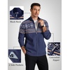 image:imageCOOFANDY Mens Full Zip Cardigan Sweaters Mock Neck Knitwear with Pattern  Solid and Fair Isle fall winter 2026 relaxedfit business casual S3XLNavy Fair Isle