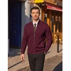 image:imageCOOFANDY Mens Full Zip Cardigan Sweaters Mock Neck Knitwear with Pattern  Solid and Fair Isle fall winter 2026 relaxedfit business casual S3XLWine Red