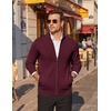 image:imageCOOFANDY Mens Full Zip Cardigan Sweaters Mock Neck Knitwear with Pattern  Solid and Fair Isle fall winter 2026 relaxedfit business casual S3XLWine Red