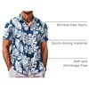 image:imageCOOFANDY Mens Hawaiian Shirt Short Sleeve Button Down Shirt Tropical Summer Beach ShirtLeafblue