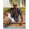 image:imageCOOFANDY Mens Hawaiian Shirt Short Sleeve Casual Button Down Tropical Summer Beach Aloha ShirtsBlackred Flowers