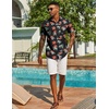 image:imageCOOFANDY Mens Hawaiian Shirt Short Sleeve Casual Button Down Tropical Summer Beach Aloha ShirtsBlackred Flowers