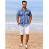 image:imageCOOFANDY Mens Hawaiian Shirt Short Sleeve Casual Button Down Tropical Summer Beach Aloha ShirtsBlueplam Leaves