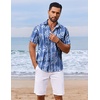 image:imageCOOFANDY Mens Hawaiian Shirt Short Sleeve Casual Button Down Tropical Summer Beach Aloha ShirtsBlueplam Leaves