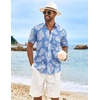 image:imageCOOFANDY Mens Hawaiian Shirt Short Sleeve Casual Button Down Tropical Summer Beach Aloha ShirtsBluewhite Flowers