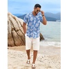 image:imageCOOFANDY Mens Hawaiian Shirt Short Sleeve Casual Button Down Tropical Summer Beach Aloha ShirtsBluewhite Flowers