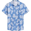 image:imageCOOFANDY Mens Hawaiian Shirt Short Sleeve Casual Button Down Tropical Summer Beach Aloha ShirtsBluewhite Flowers