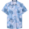 image:imageCOOFANDY Mens Hawaiian Shirt Short Sleeve Casual Button Down Tropical Summer Beach Aloha ShirtsBluewhite Leaves