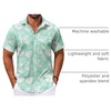 image:imageCOOFANDY Mens Hawaiian Shirt Short Sleeve Casual Button Down Tropical Summer Beach Aloha ShirtsGreenwhite Leaves