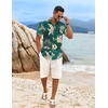 image:imageCOOFANDY Mens Hawaiian Shirt Short Sleeve Casual Button Down Tropical Summer Beach Aloha ShirtsGreenyellow Flowers