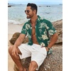 image:imageCOOFANDY Mens Hawaiian Shirt Short Sleeve Casual Button Down Tropical Summer Beach Aloha ShirtsGreenyellow Flowers