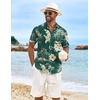 image:imageCOOFANDY Mens Hawaiian Shirt Short Sleeve Casual Button Down Tropical Summer Beach Aloha ShirtsGreenyellow Flowers