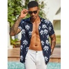 image:imageCOOFANDY Mens Hawaiian Shirt Short Sleeve Casual Button Down Tropical Summer Beach Aloha ShirtsNavycoconut Tree