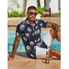 image:imageCOOFANDY Mens Hawaiian Shirt Short Sleeve Casual Button Down Tropical Summer Beach Aloha ShirtsNavycoconut Tree