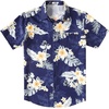 image:imageCOOFANDY Mens Hawaiian Shirt Short Sleeve Casual Button Down Tropical Summer Beach Aloha ShirtsNavyorange Flowers