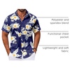 image:imageCOOFANDY Mens Hawaiian Shirt Short Sleeve Casual Button Down Tropical Summer Beach Aloha ShirtsNavyorange Flowers