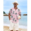 image:imageCOOFANDY Mens Hawaiian Shirt Short Sleeve Casual Button Down Tropical Summer Beach Aloha ShirtsPinkcoconut Trees