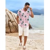 image:imageCOOFANDY Mens Hawaiian Shirt Short Sleeve Casual Button Down Tropical Summer Beach Aloha ShirtsPinkcoconut Trees
