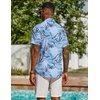 image:imageCOOFANDY Mens Hawaiian Shirt Short Sleeve Casual Button Down Tropical Summer Beach Aloha ShirtsWhiteblue Leaves