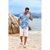 image:imageCOOFANDY Mens Hawaiian Shirt Short Sleeve Casual Button Down Tropical Summer Beach Aloha ShirtsWhiteblue Leaves