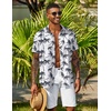 image:imageCOOFANDY Mens Hawaiian Shirt Short Sleeve Casual Button Down Tropical Summer Beach Aloha ShirtsWhitecoconut Tree