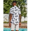 image:imageCOOFANDY Mens Hawaiian Shirt Short Sleeve Casual Button Down Tropical Summer Beach Aloha ShirtsWhitecoconut Tree
