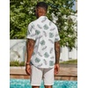 image:imageCOOFANDY Mens Hawaiian Shirt Short Sleeve Casual Button Down Tropical Summer Beach Aloha ShirtsWhitegreen Leaves