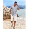 image:imageCOOFANDY Mens Hawaiian Shirt Short Sleeve Casual Button Down Tropical Summer Beach Aloha ShirtsWhitegrey Leaves