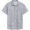 image:imageCOOFANDY Mens Hawaiian Shirt Short Sleeve Casual Button Down Tropical Summer Beach Aloha ShirtsWhitegrey Leaves