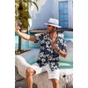 image:imageCOOFANDY Mens Hawaiian Shirt Short Sleeve Floral Button Down Shirts Tropical Holiday Beach ShirtsNavy  White  Flower 2