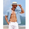 image:imageCOOFANDY Mens Knit Short Sleeve Button Down Shirt Vintage Polo Shirt Casual Summer Beach ShirtsAngel Falls
