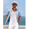image:imageCOOFANDY Mens Knit Short Sleeve Button Down Shirt Vintage Polo Shirt Casual Summer Beach ShirtsAngel Falls