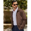 image:imageCOOFANDY Mens Lightweight Zip Up Jacket Eisenhower Work Office Jackets Casual Golf OutwearBrown