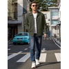 image:imageCOOFANDY Mens Lightweight Zip Up Jacket Eisenhower Work Office Jackets Casual Golf OutwearDark Army Green