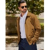 image:imageCOOFANDY Mens Lightweight Zip Up Jacket Eisenhower Work Office Jackets Casual Golf OutwearLight Brown