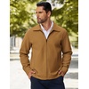 image:imageCOOFANDY Mens Lightweight Zip Up Jacket Eisenhower Work Office Jackets Casual Golf OutwearLight Brown
