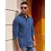 image:imageCOOFANDY Mens Long Sleeve Polo Shirts Button Casual Tee Collared Work Pullover ShirtsLight Blue a