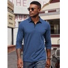image:imageCOOFANDY Mens Long Sleeve Polo Shirts Button Casual Tee Collared Work Pullover ShirtsLight Blue a
