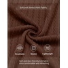 image:imageCOOFANDY Mens Mock Turtleneck Sweater Short Sleeve Casual Knit Tee Slim Fit Cable Ribbed Texture Pullover TopsBrown