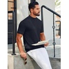 image:imageCOOFANDY Mens Mock Turtleneck Sweater Short Sleeve Casual Knit Tee Slim Fit Cable Ribbed Texture Pullover TopsNavy Blue
