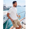 image:imageCOOFANDY Mens Mock Turtleneck Sweater Short Sleeve Casual Knit Tee Slim Fit Cable Ribbed Texture Pullover TopsWhite