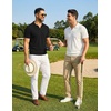 image:imageCOOFANDY Mens Polo Sweater Casual V Neck Summer Short Sleeve Beach Vacation Tops Cotton Collared Dress Work Golf SweaterBlack