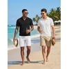 image:imageCOOFANDY Mens Polo Sweater Casual V Neck Summer Short Sleeve Beach Vacation Tops Cotton Collared Dress Work Golf SweaterBlack