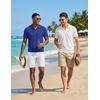 image:imageCOOFANDY Mens Polo Sweater Casual V Neck Summer Short Sleeve Beach Vacation Tops Cotton Collared Dress Work Golf SweaterBlue