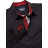 image:imageCOOFANDY Mens Printed Dress Shirts Long Sleeve Business Button Down Shirt Contrast Collar Shirts for Men2black  Reddouble Rings