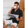 image:imageCOOFANDY Mens Ribbed Button Down Shirts Short Sleeve Casual Shirt with Pocket Summer Beach Camp TopsBlack