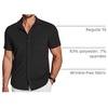 image:imageCOOFANDY Mens Ribbed Button Down Shirts Short Sleeve Casual Shirt with Pocket Summer Beach Camp TopsBlack